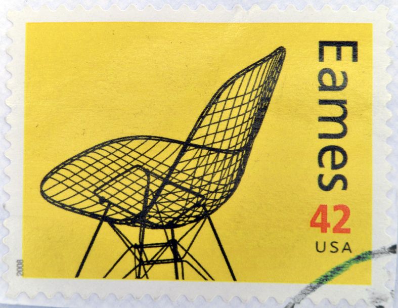 16306881 - united states of america - circa 2008: a stamp printed in usa shows eames chair, circa 2008